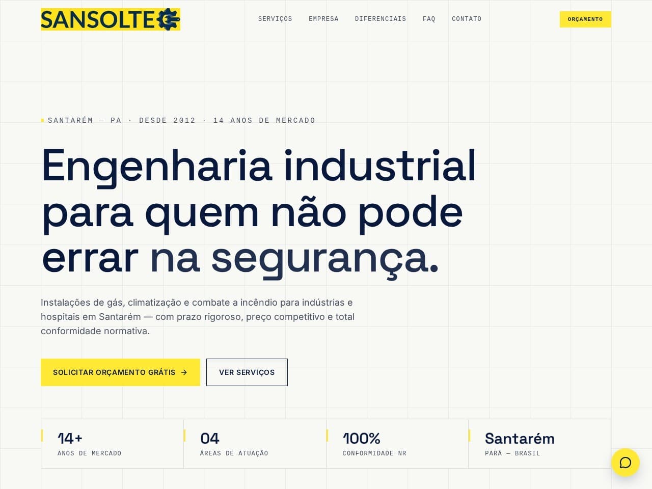 Site Sansoltec Engenharia